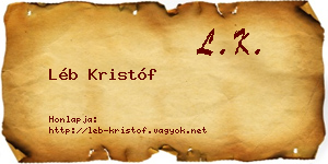 Léb Kristóf névjegykártya
